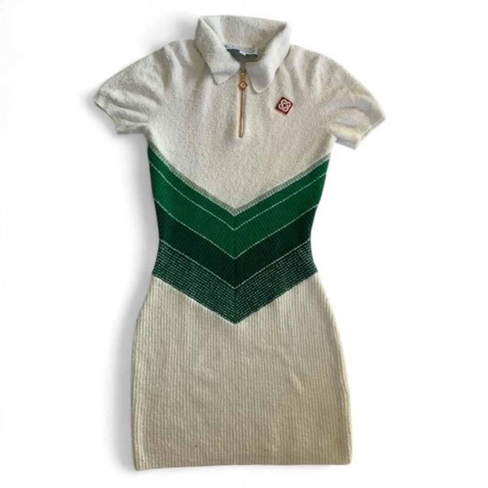 Casablanca Chevron Polo Dress